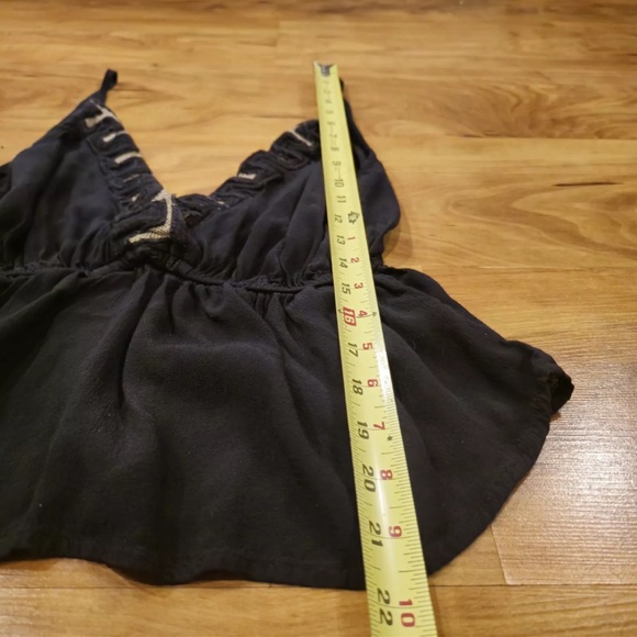 Free People XS Surplice Neckline Black Spaghetti Strap V Back - Picture 2 of 4